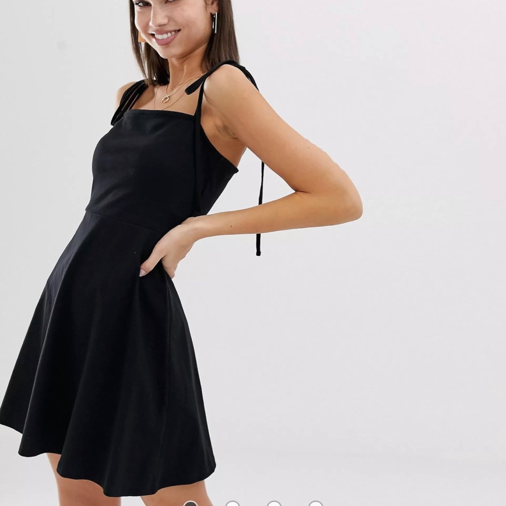 DESIGN Mini Square Neck Sundress Tie Straps